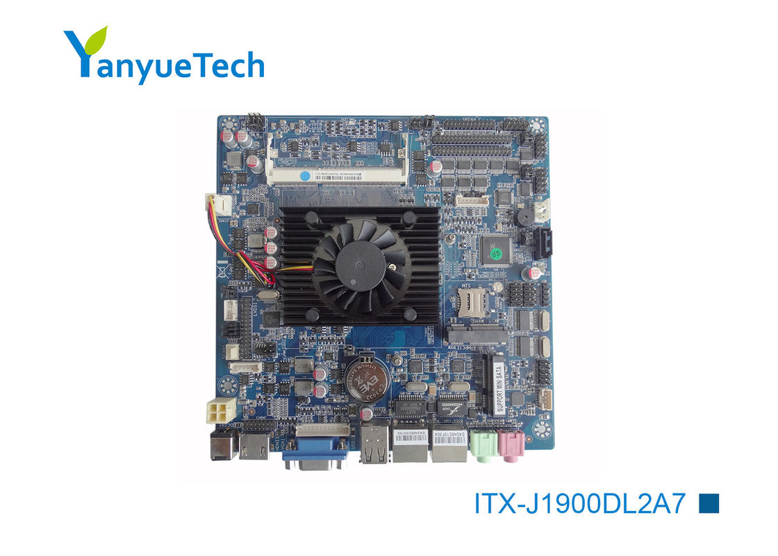 ITX-J1900DL2A7産業PC Intel J1900 CPU 10 COMの上にはんだ付けされる小型ITXマザーボード